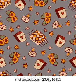 Doodle-Cartoon bunter Vektorgrafik, handgezeichnet, nahtlos Muster, Textur, Hintergrund, Rückseite