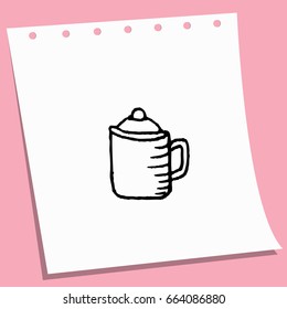 doodle cartoon cup sketch vector illustration