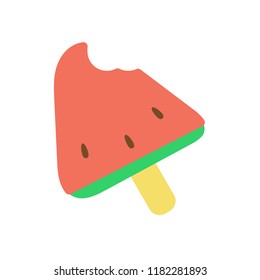 Doodle cartoon of cute watermelon ice cream.