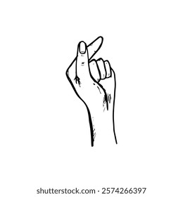 Doodle cartoon drawing of hand making the Korean heart sign gesture.