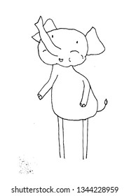 doodle cartoon an elephant