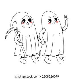 Doodle cartoon ghosts costumes