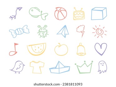 Doodle Cartoon Illustration Element Set