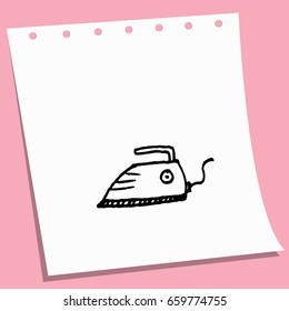 doodle cartoon iron sketch vector illustration