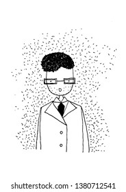 doodle cartoon a man