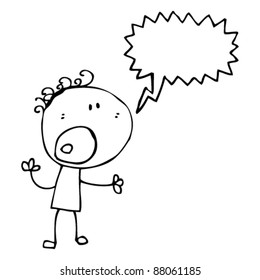doodle cartoon man complaining