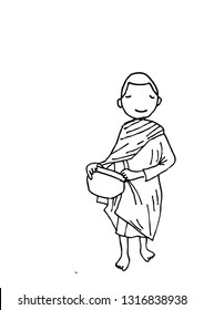 doodle cartoon monk