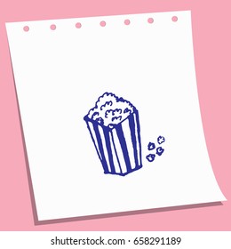 doodle cartoon popcorn sketch vector illustration