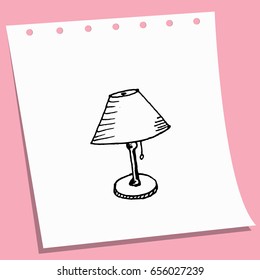 doodle cartoon speech sleep desk lamp sketch vector illustration