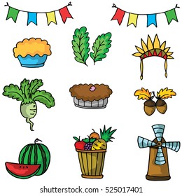 Doodle of cartoon thanksgiving element