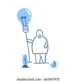 Doodle cartoon vector illustration for a business idea.