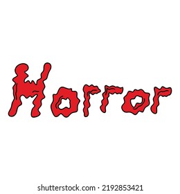 Doodle Cartoon Word Horror Vector illustration