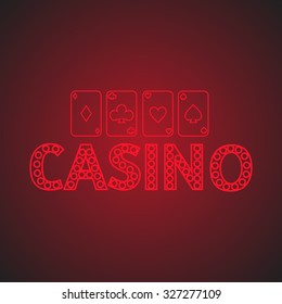 doodle casino cards light signboard