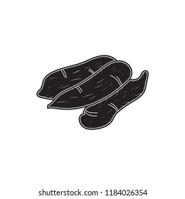doodle cassava icon flat black