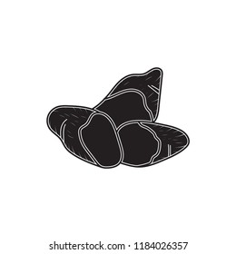 doodle cassava icon flat black
