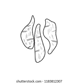 doodle cassava icon outline