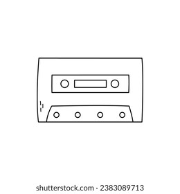 Doodle cassette music cartoon hand drawn