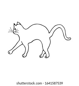 Doodle Cat Arched His Back Black Stock Vector (Royalty Free) 1641587539 ...