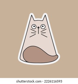 Doodle cat clipart. Hand drawn sticker. Sketch animal. Vector stock illustration. EPS 10
