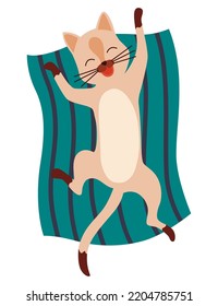 Doodle cat. Cute and funny pet vector illustration. Cartoon kitten character design. Adorable animal sleeping