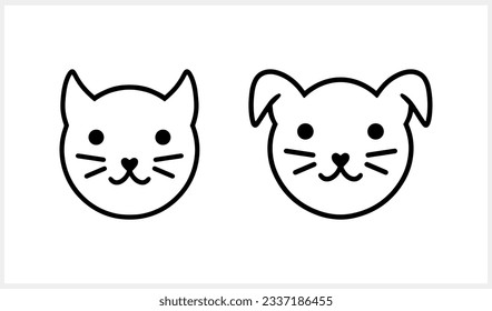 Doodle cat and dog clipart isolated. Hand drawn art. Sketch animal. Vector stock illustration. EPS 10
