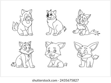 Doodle cat and dog clipart isolated. Hand drawn art. Sketch animal. Vector stock illustration. EPS 10