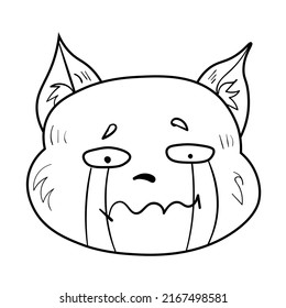 Doodle Cat Emotion Head Cry Sad Stock Vector (Royalty Free) 2167498581 ...