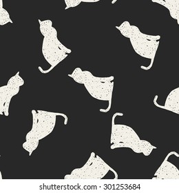 Doodle Cat seamless pattern background