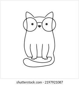 Doodle cat set clip art. Hand drawn coloring page book. Sketch animal. Vector stock illustration. EPS 10