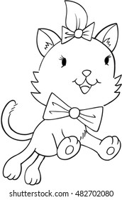 Doodle Cat Vector Illustration Art 
