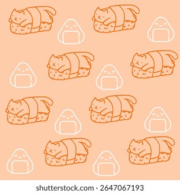 Doodle  cat and words pattern ,Cute cats illustration,Vector seamless pattern with cats