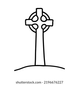 Doodle celtic cross. Hand-drawn vector illustration