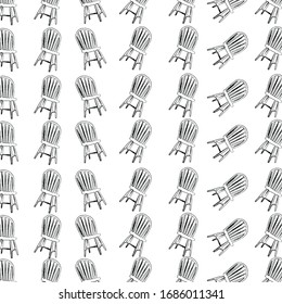 doodle chair drawing pattern with white background