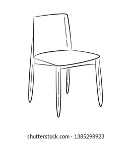 doodle chair icon outline vector