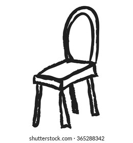 doodle chair vector illustration icon