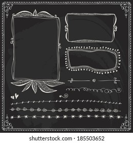 doodle chalk chalkboard frame chalkboard style new striking fingers drawn doodle edge vector design handy for any project where a feel of human feeling is requireds and design elements doodle chalk ch