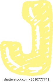 Doodle Chalk Letter Vector Element Alphabet J