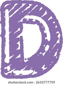 Doodle Chalk Letter Vector Element Alphabet D