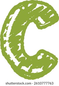 Doodle Chalk Letter Vector Element Alphabet C