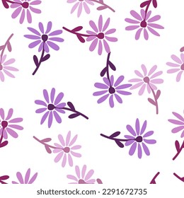 Doodle chamomile seamless pattern. Hand drawn ditsy print. Abstract floral ornament. Simple botanical backdrop. Design for fabric , textile print, surface, wrapping, cover. Vintage vector illustration