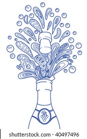 Doodle champagne splashes