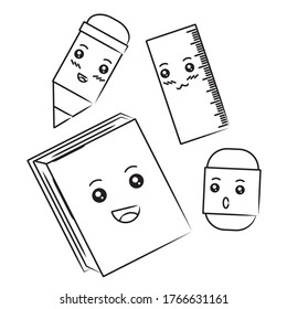 Carácter De Doodle, Volver Al Conjunto De Caracteres De La Escuela