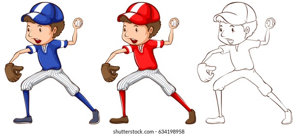 Doodle-Zeichen für Baseballabbildungen
