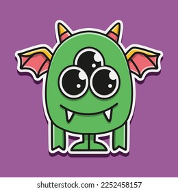 Doodle character monster cartoon illustration