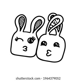 Carácter garabato. Carácter de color. Carácter de estilo mate. Estilo de fruta dulce. Caricatura. Vector de ilustración. carácter kawaii, ilustración de esbozo vectorial