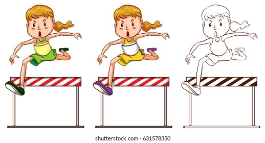 Doodle character for runner illustration