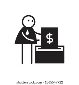 Doodle-Charakter-Sparkasse
