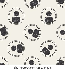 Doodle Character sign seamless pattern background