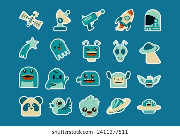 Doodle Character Sticker Element Set