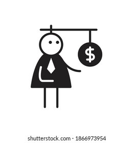 doodle character stuck with money trap